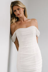 Alessandra Mesh Midi Dress | Off White